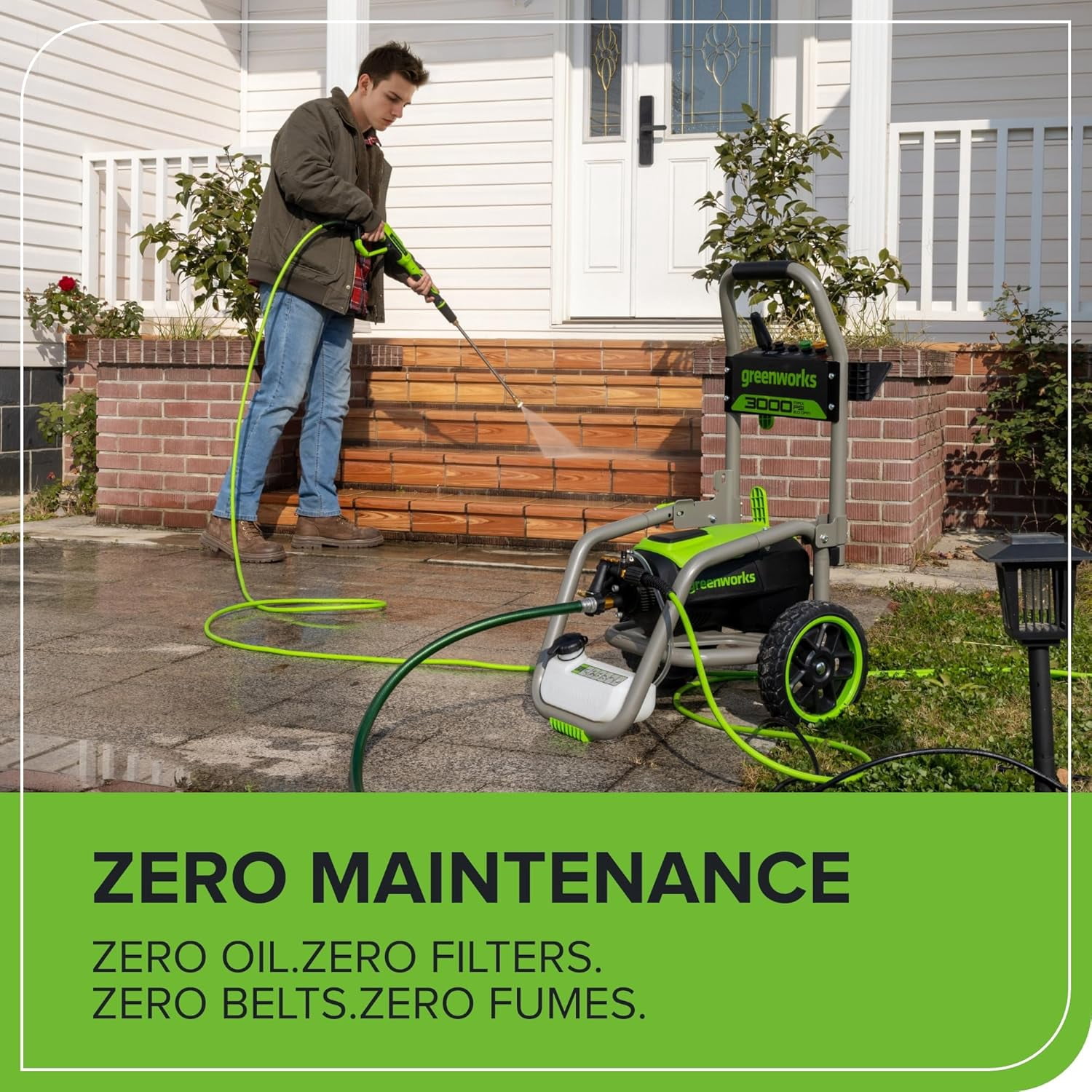 Greenworks Brushless 3000 PSI 2.0 GPM Max/ 1.1 GPM Electric Pressure Washer