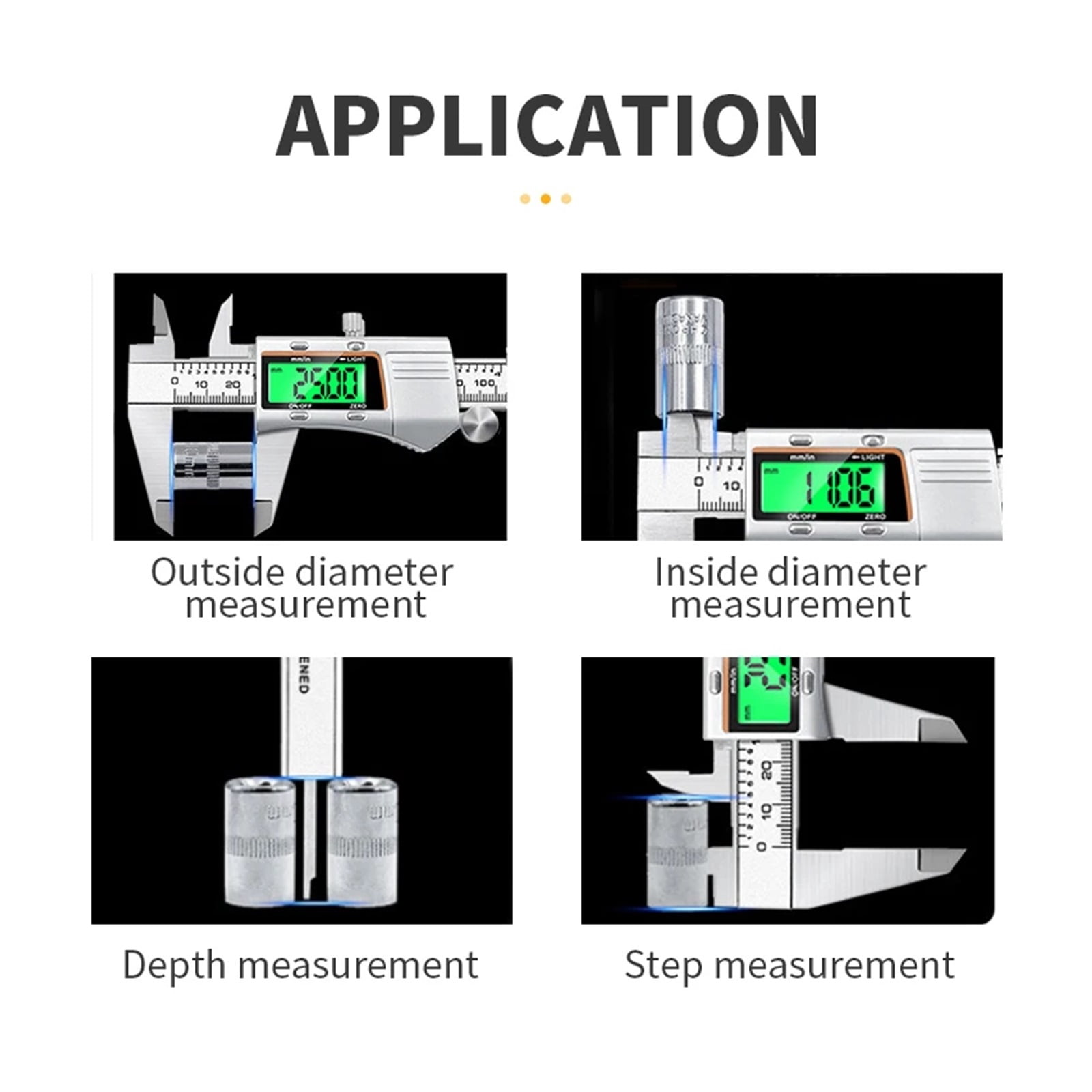 Digital Caliper Stainless Steel Metal Vernier Caliber Measuring Tools Woodworking Thickness Gauge Depth Electronic Ruler ,Precision Measuring