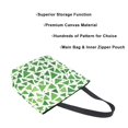thumbnail image 3 of FORMRS Womens Canvas Tote Bag with Zipper Inner Pocket Shoulder Handbag, Green Dot Triangles Pattern, 3 of 7