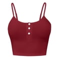 thumbnail image 1 of Women's Ribbed Cami Crop Top Botton Down Camisole Tank Tops, 1 of 6