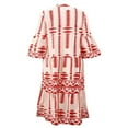 thumbnail image 4 of Women Long Dress  Long Sleeve Button-down Geometric Print Bohe Dress, 4 of 8