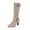 Beige, variant on YOUSNH Women's Autumn And Winter Fashion Suede Fine Heel Solid Color Mid Calf Boots Temperament Comfortable Boots Women Boots Grey 8
