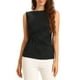 thumbnail image 1 of INSPIRAR CHIC Blusas sin mangas con nudo frontal para mujer, cuello redondo, casual, color negro, talla L, 1 of 6
