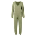 thumbnail image 4 of One Piece Jumpsuits for Women Casual Loose Jumpsuits Long Sleeve V Neck Oversized Casual Rompers, 4 of 5