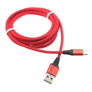 Red 6ft USB-C Cable for Kyocera DuraXV Extreme E4810 Phone - Type-C Charger Cord Power Wire Long R5O for Kyocera DuraXV Extreme E4810 Model