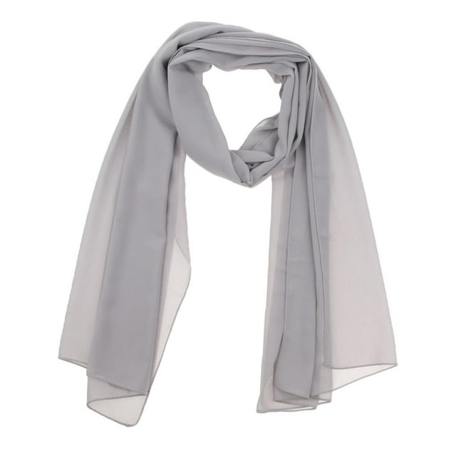 Bufanda Hijab Maxi Hugo Chiffon Islámico Musulmán Blanco Gris