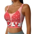 thumbnail image 2 of Vsdgher Gnomes Hold The Letters LOVE Print Women Sleeveless Athletic Tank Top Built-in Bra Camisole Sports Vest for Yoga Running Fitness Exercise with Removable Pads, 2 of 8
