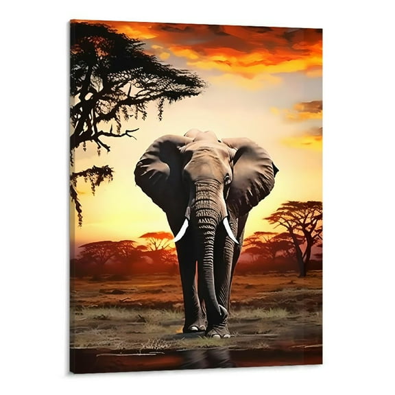 Shiartex Elephant Canvas Wall Art Picture 16x20in for Living Room Bedroom Home Office Decor 16x20in