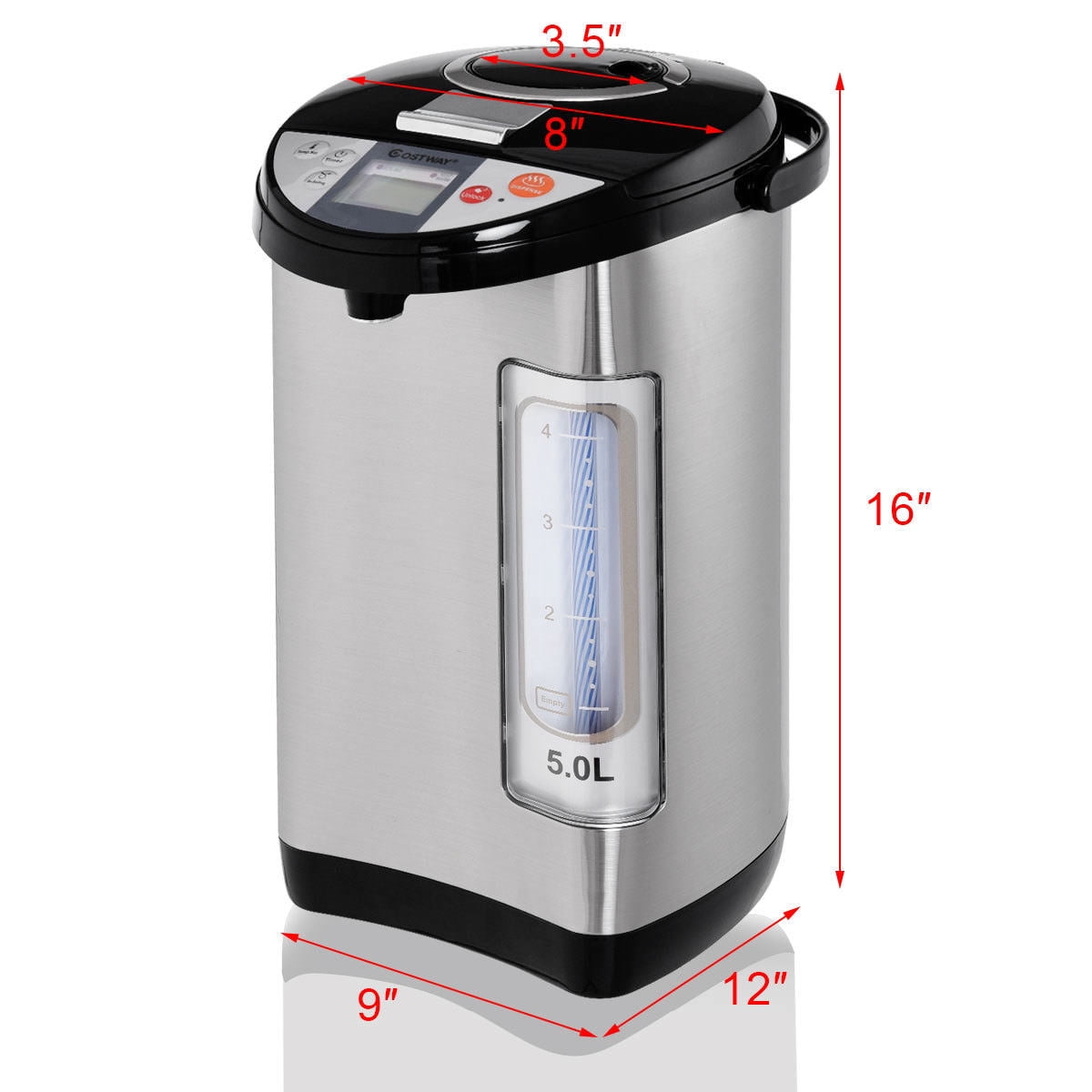 Costway 5 Liter LCD Water Boiler and Warmer Electric Hot Pot Kettle Hot Water Dispenser