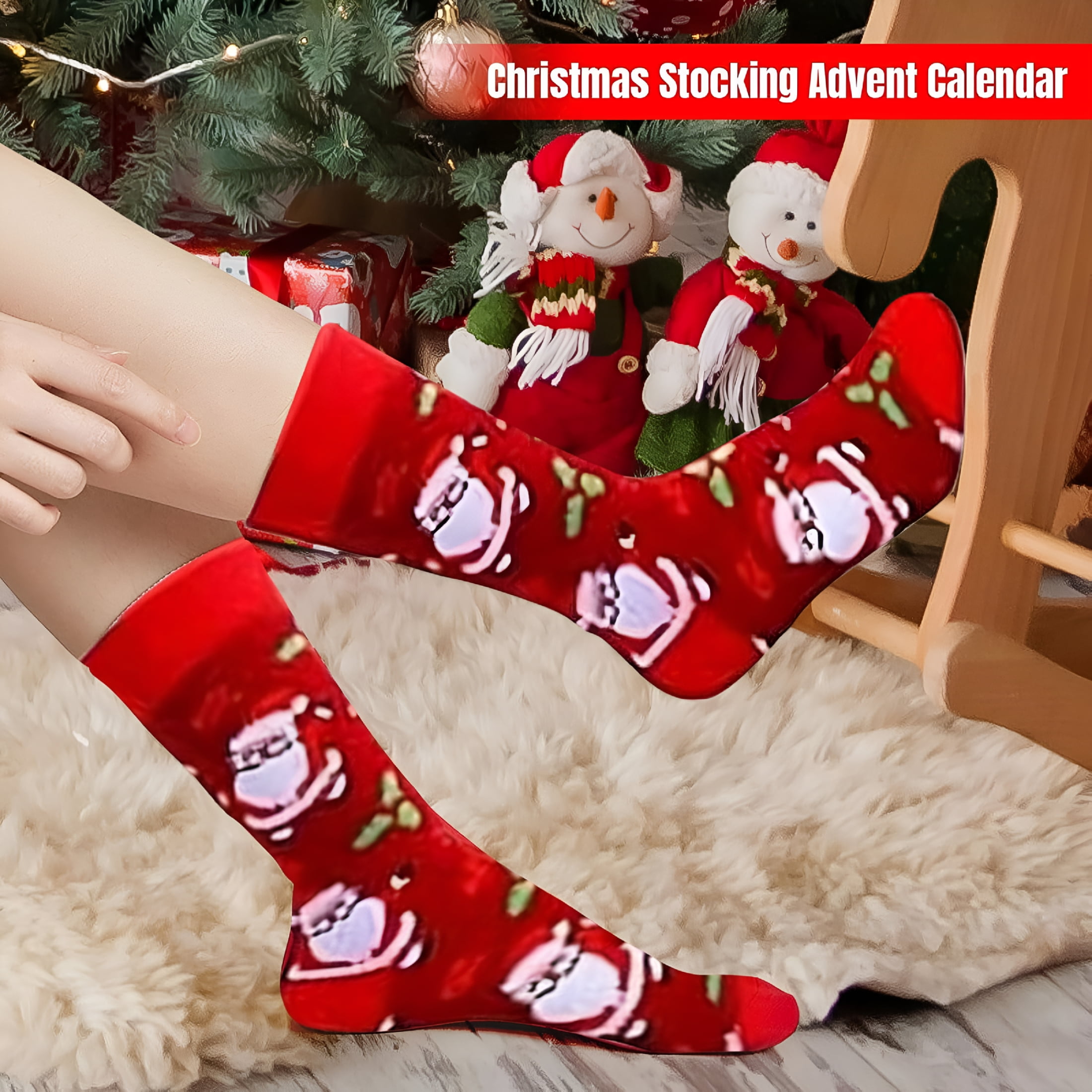 TELOLY Christmas Advent Calendar 2025 - 24 Pairs Christmas Socks, Unisex Socks 24 Days Advent Calendar Countdown Gifts, for Xmas Party Favor，christmas advent calendars for adults