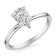 thumbnail image 2 of Blue Jewel 1.4 Ct Pear Cut Lab Created Diamond Engagement Ring - 14K White Gold Plated Solitaire Band for Women - 7 Year Husband Gift - Valentine's Day Present, 2 of 3