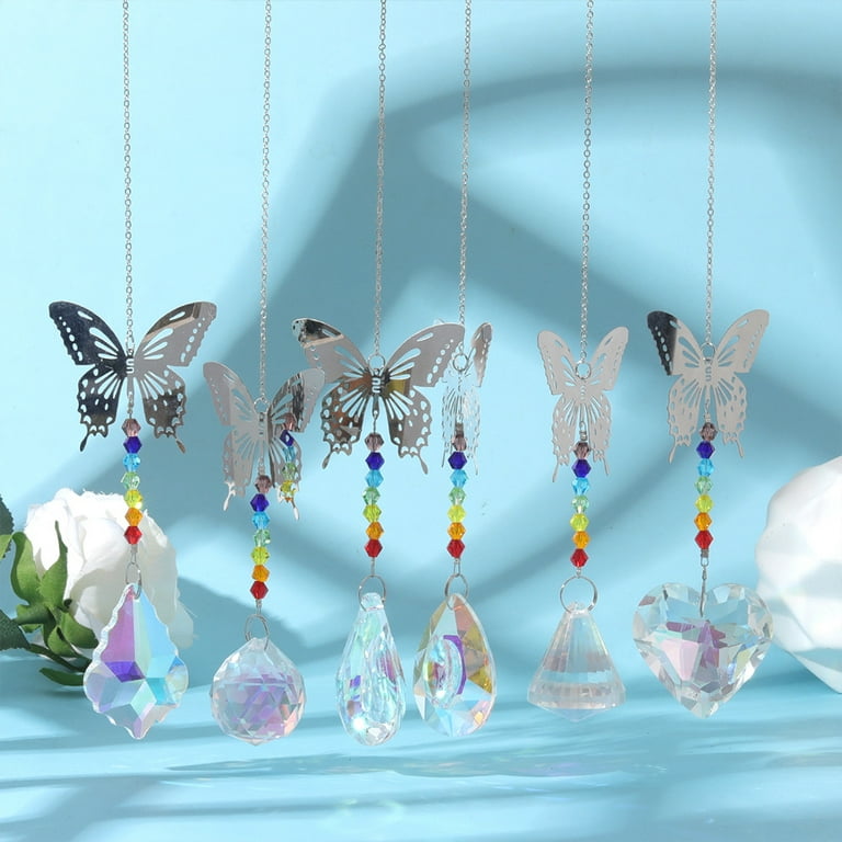 Crystal Butterfly Suncatcher Hanging Prism Sun Catcher Pendant Window  Decoration