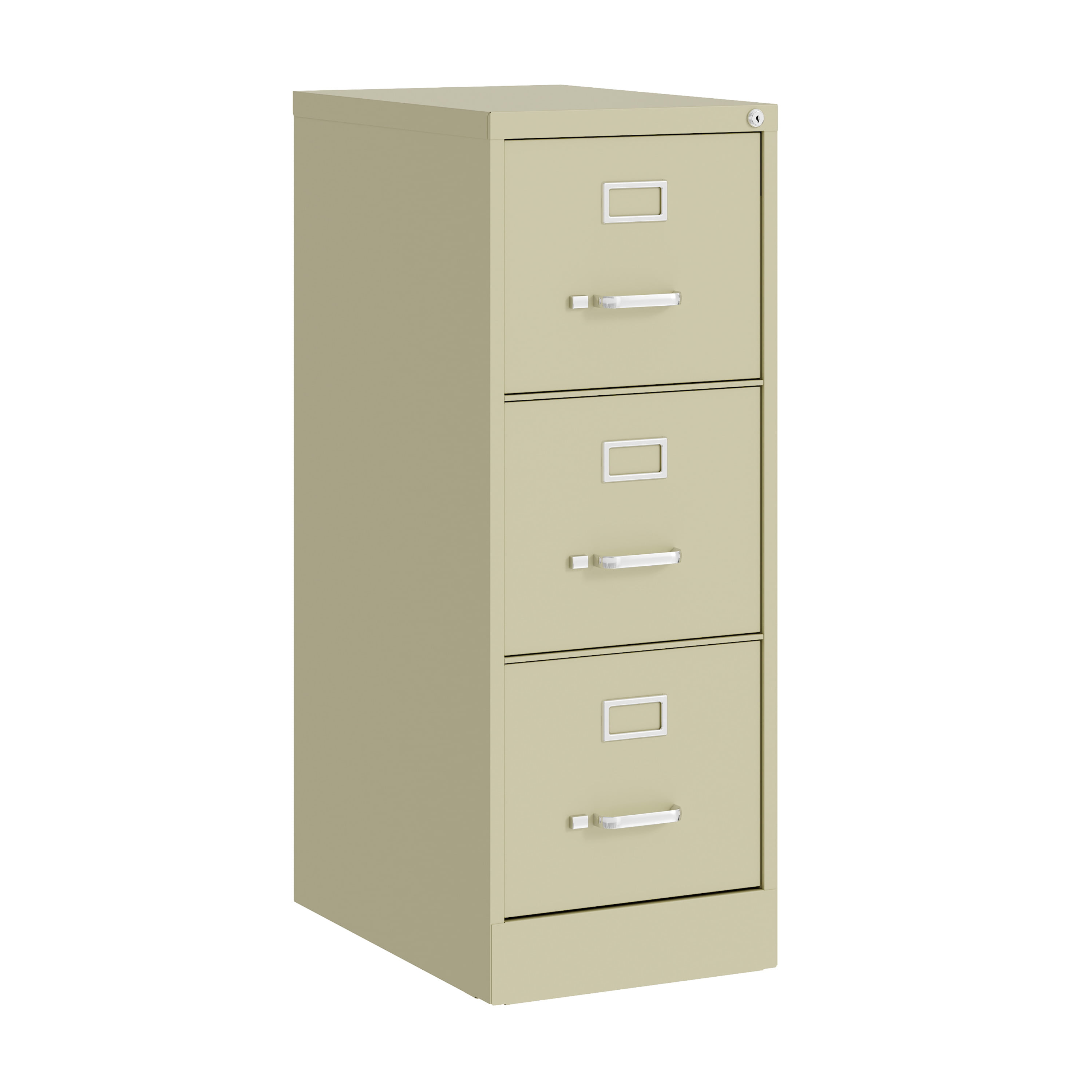White SPHC-HCCBN003-W-CA SogesPower 3 Drawer Mobile File Cabinet with Lock 