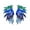 Blue, variant on HUANLEDASH 1 Pair Feather Studded Wings Shape Ear Studs Personalized Colorful Glass Women Stud Earrings Fashion Jewelry Gift