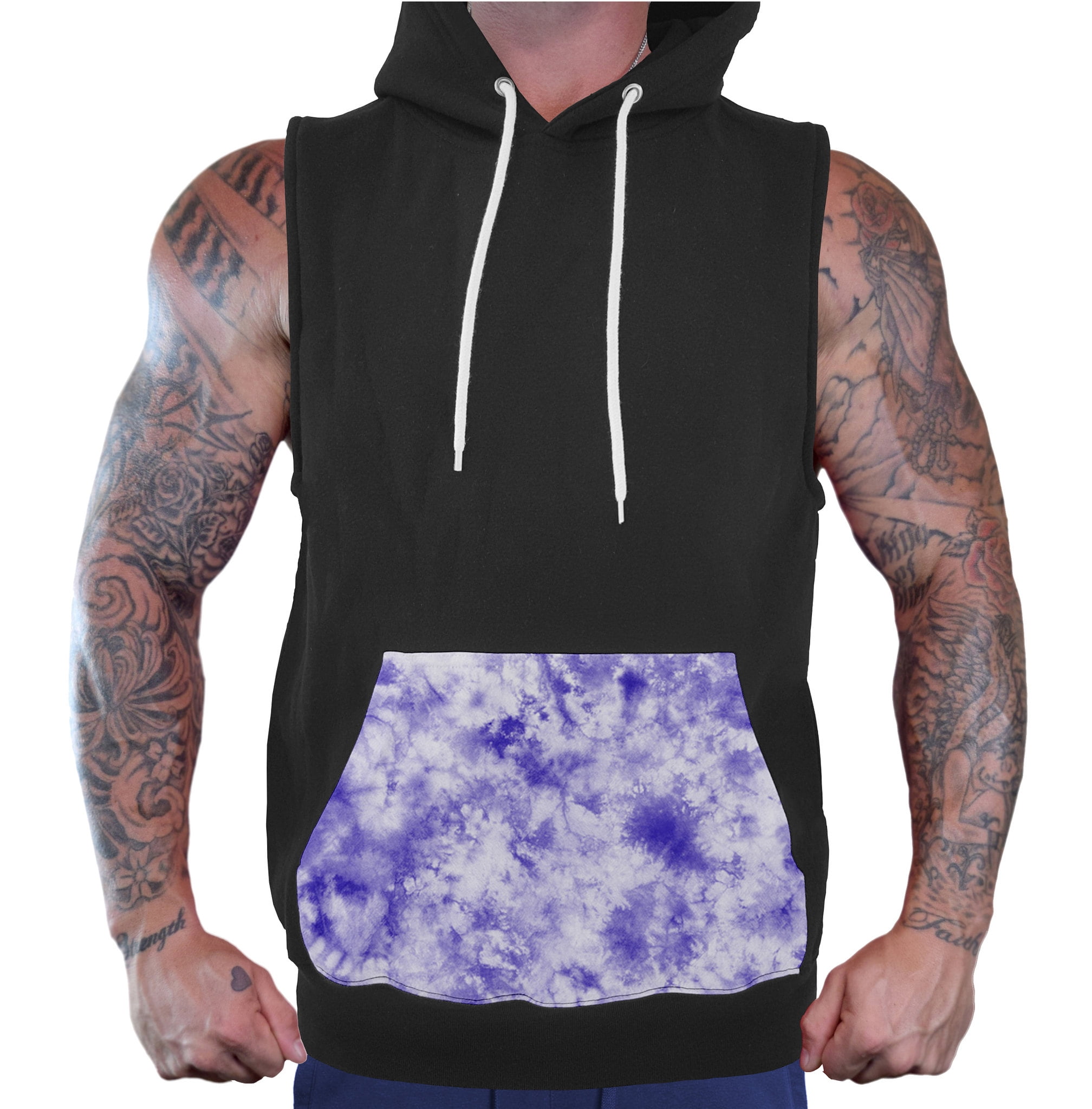 black vest hoodie