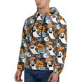 thumbnail image 2 of KLL Happy Halloween2 Print Mens Hoodie Long Sleeve Casual Pullover Hooded Sweatshirt Fashion Drawstring Hoodies with Pocket-4X-Large, 2 of 6