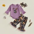 thumbnail image 4 of BemeyourBBs Newborn Baby Hunting Deer Outfit Infant Baby Girl Spring Fall Winter Outfit Long Sleeve Romper Jungle Camouflage Pants Headband 3Pcs Set, 4 of 10