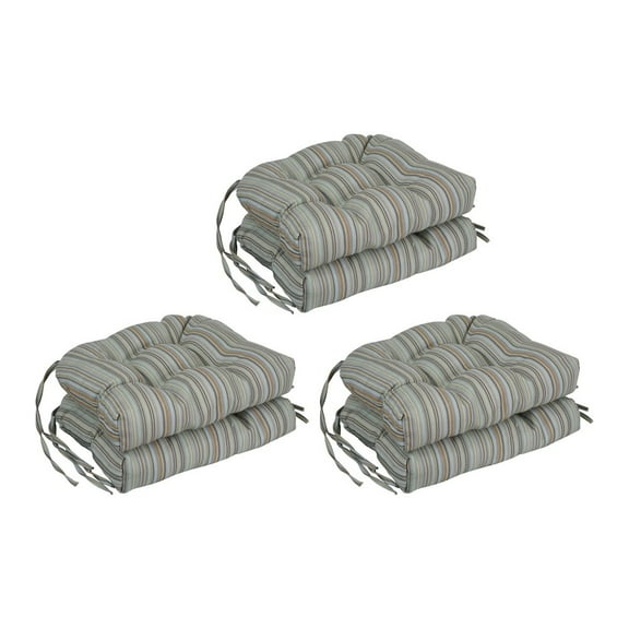 Blazing Needles 16" x 16" Multicolor Dining Chair Cushions, (6 Count)