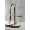 thumbnail image 2 of Kingston Brass LS8503DL Concord Single-Handle Deck-Mount Pre-Rinse Kitchen Faucet with Pot Filler, Brushed Brass, 2 of 7