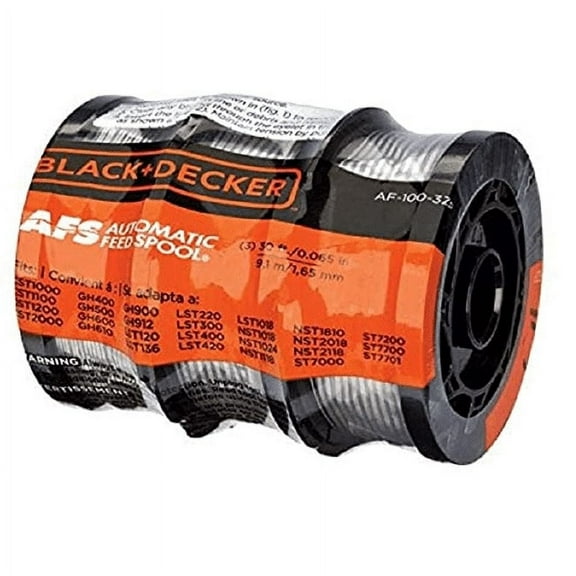 Blac.k Decker AF-100-3ZP 30ft 0.065" Line String Trimmer Autofeed Replaceme Spool 3 Rolls