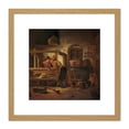 thumbnail image 1 of Cornelis Gerritsz Decker Weavers Workshop Painting 8X8 Inch Square Wooden Framed Wall Art Print Picture with Mount, 1 of 4