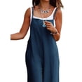 thumbnail image 4 of Gvmfive Women Loose Sleeveless Cotton Linen Loose Jumpsuit Wide Leg Playsuit with Pockets, 4 of 4