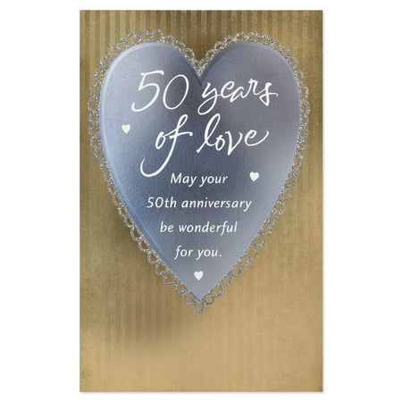 American Greetings Love 50th Anniversary Card for Couple with Glitter
