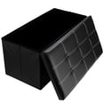 thumbnail image 1 of seraphiel Banco de Almacenamiento Otomano Plegable, Sillon Puff Almacenaje Zapatera de Piel Sintética Impermeable para Sala, Soporta hasta 150 kg Asiento con Relleno Confortable, 1 of 1