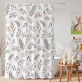 thumbnail image 6 of Shower Curtain Leaves Berry Shower Curtains for Bathroom Decor, Waterproof Polyester Shower Curtain Set with Hooks, Small Stall Size 36" x 72" Eucalyptus Leaves Plant, 6 of 9
