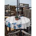 thumbnail image 2 of Outdoor Tablecloth with Umbrella Hole for Patio/Picnic/Party/Camping, Blue Butterfly Waterproof Table Cloth Round Cover Washable, Farmhouse Country Animals Wooden Grain (Dia 54"), 2 of 8