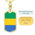 thumbnail image 3 of Gabon Flag Keychain Dog Tag Stainless Steel or 18k Gold, 3 of 8