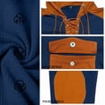 thumbnail image 6 of Daiosportswear Men's Drawstring Hooded Sweatshirt Color Blocked Long Sleeved Zipper Casual Sports Top Navy-A S, 6 of 8