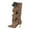 Brown, variant on Bmisegm High Heeled Pointed Toe PU Fashionable Boot Stitching for Casual Wear Stacked Knee High Boots Shoes Boots for Women White 7