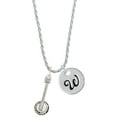 thumbnail image 1 of Delight Jewelry Silvertone Banjo Silvertone Script Initial Disc - W - Charm Necklace, 20"+3", 1 of 4