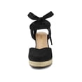 thumbnail image 6 of Unique Bargains Women's Espadrille Lace up Wedge Heel Sandals Black (Size 9), 6 of 7