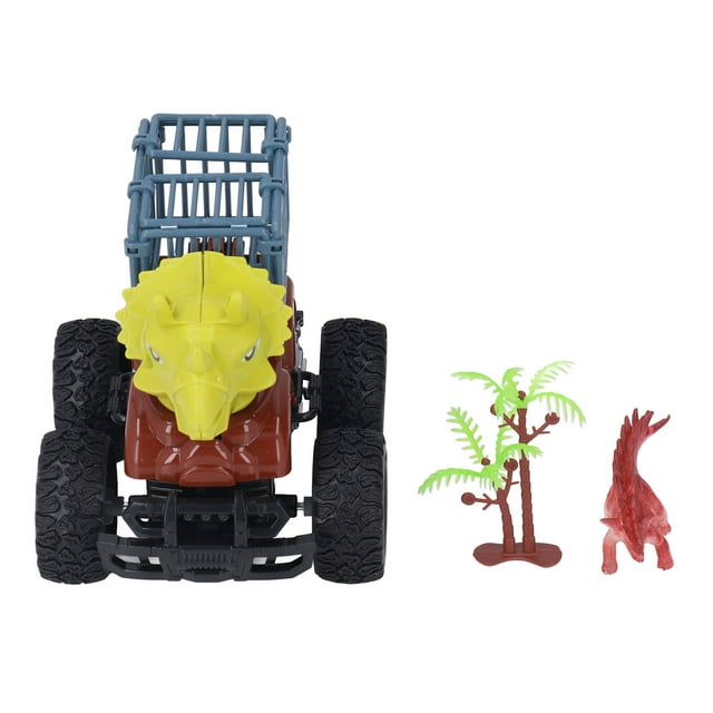 Dinosaur Transport Car, Prevent Slip Dinosaur Transport Vehicle Toy Movable Door Endless Fun Inertia Plastic For Outdoor Play For 3 + Years Old Kids Triceratops