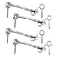 thumbnail image 2 of 4 pestillos de resorte con gancho y ojo de alambre para puerta, herrajes compactos y resistentes de acero inoxidable para puertas de baño y granjas., 2 of 9