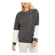 TOMMY HILFIGER $69 Womens New Gray Color Block Long Sleeve Sweater L B+B