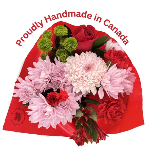 Fresh Flowers -Handmade Mix Flower Bouquet - Red