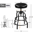 thumbnail image 3 of Taburete de bar Yaheetech Vintage ajustable 55-71 cm negro, 3 of 9
