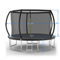 thumbnail image 2 of 12FT Family-Safe Trampoline with 5-Stable Legs & UV-Protected Safety Net – Durable Weatherproof Bounce Surface for Kids & Adults, 2 of 9