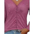 thumbnail image 4 of FASHIONWT Women Plus Size Solid Single-Breasted Cardigan Ruffled Long Sleeve Top, 4 of 4