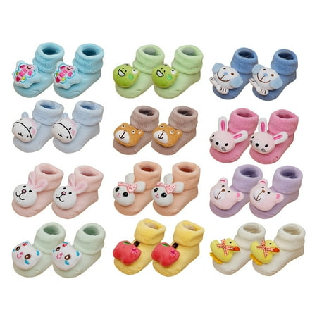 

FRCOLOR Children Cotton Autumn Winter Thickening Baby Socks Warm Non-slip Floor Socks Girls Baby Cotton Winter Socks for 0-9Months (Random Style)