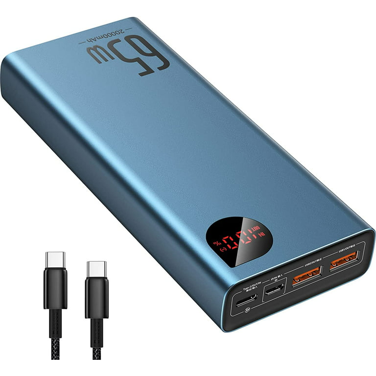 VEEKTOMX 65W Laptop Power Bank, 20000mAh Fast Charging Portable Charger  Extra 100W (5ft) USB C to C Charging Cable with PD 3.0 & QC 3.0 Compatible  with MacBook/iPhone/Samsung/Steam Deck/Tablet/DJI : :  Electronics
