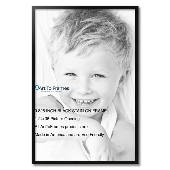 ArtToFrames 24x36 Inch Black Picture Frame, This Black Wood Poster Frame is Great for Your Art or Photos, Comes with 060 Plexi Glass (4112)