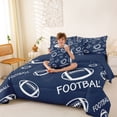 thumbnail image 3 of Castle Fairy Sport Football Twin Bedding 7-Piece, Minimalist Ball Rugby Bedding Comforter Set, Navy Blue,Navy Blue Reversible, 3 of 7