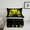 thumbnail image 5 of Erosebridal Gaming Gamer Bedding Sets Twin with Comforter, Video Game Duvet Insert, Neon Gradient Gamepad Bedroom Decor, Black Yellow, Reversible 2 Pieces, 5 of 8