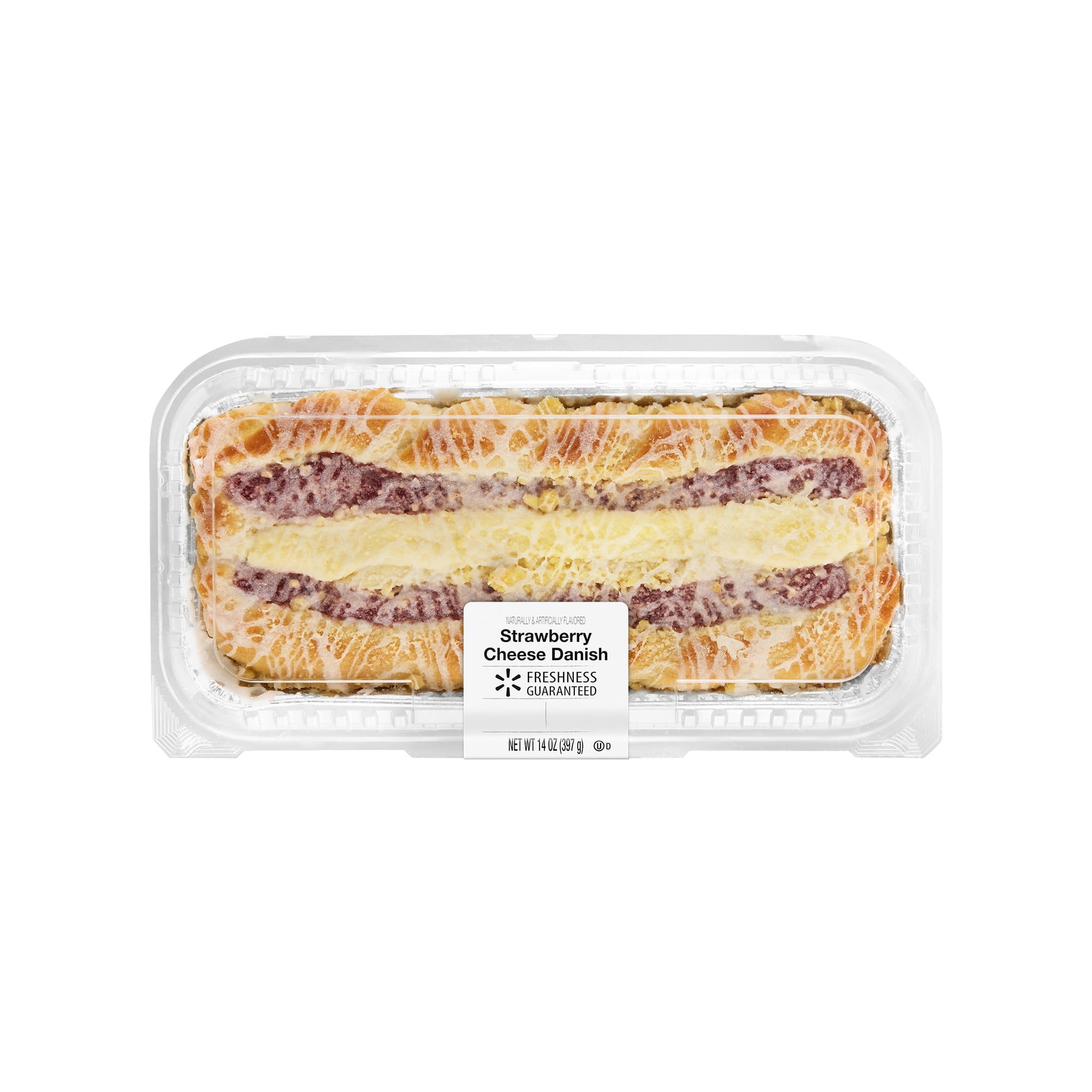 Freshness Guaranteed Strawberry Cheese Danish Pastry, 14 oz Clamshell, 8 Servings (Shelf Stable)
