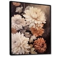 thumbnail image 2 of Designart "Retro Taupe Chrysanthemum Harmony" Chrysanthemums Floater Framed Canvas Wall Art, 2 of 5
