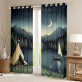 thumbnail image 2 of Erosebridal Lake Life Blackout Curtains Set of 2 (52x84 Each) for Teens Boys Girls,Kids Rustic Cottage Happy Camping Window Curtains,Lightweight Room Decor, 2 of 6